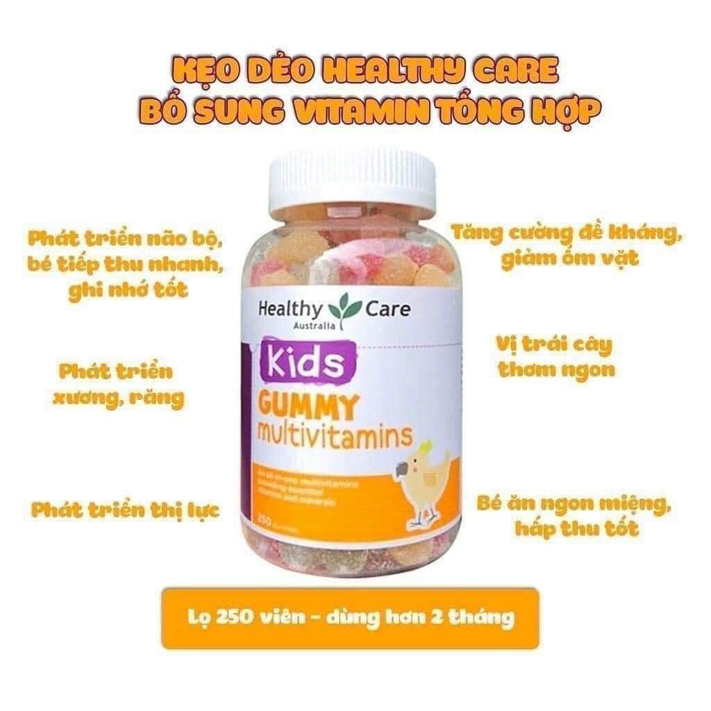 Kẹo gum bổ sung vitamin tổng hợp cho bé HEALTHY CARE Kids Gummy Multivitamins