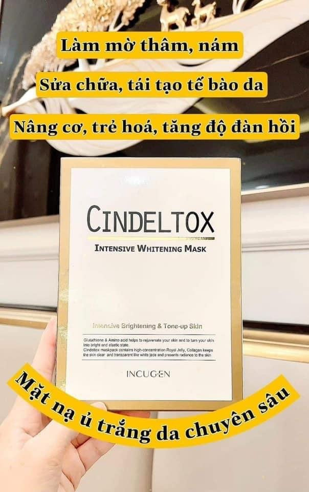 Mặt nạ ủ trắng CINDELTOX Intensive Brightening & Tone Up Skin (hộp 5 miếng)