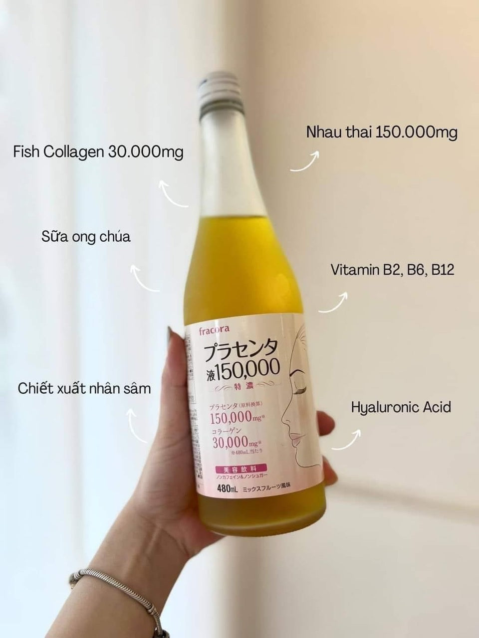 Nước uống nhau thai collagen FRACORA Nhật Bản 480ml