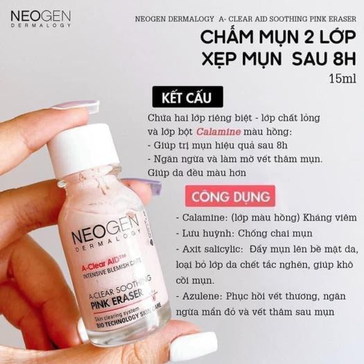 Tinh chất chấm mụn NEOGEN A-clear Soothing Pink Eraser 15ml