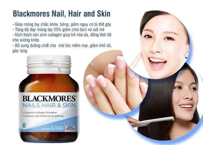 Viên uống đẹp da, tóc, móng BLACKMORES Nails, Hair and Skin