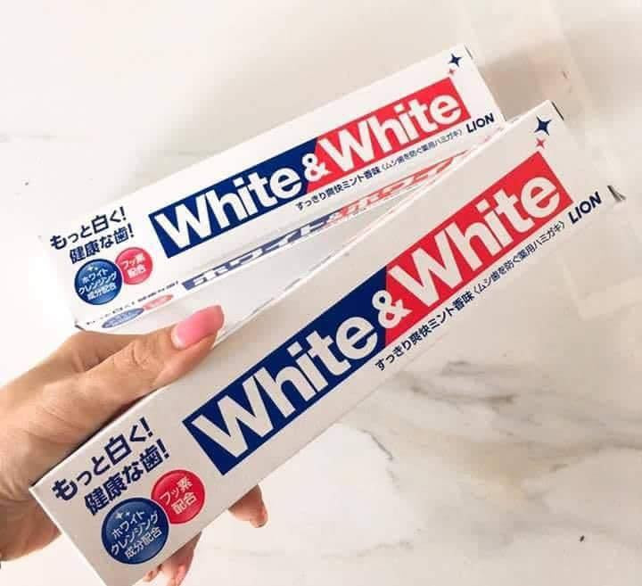 Kem đánh răng WHITE & WHITE Lion siêu trắng nội địa Nhật