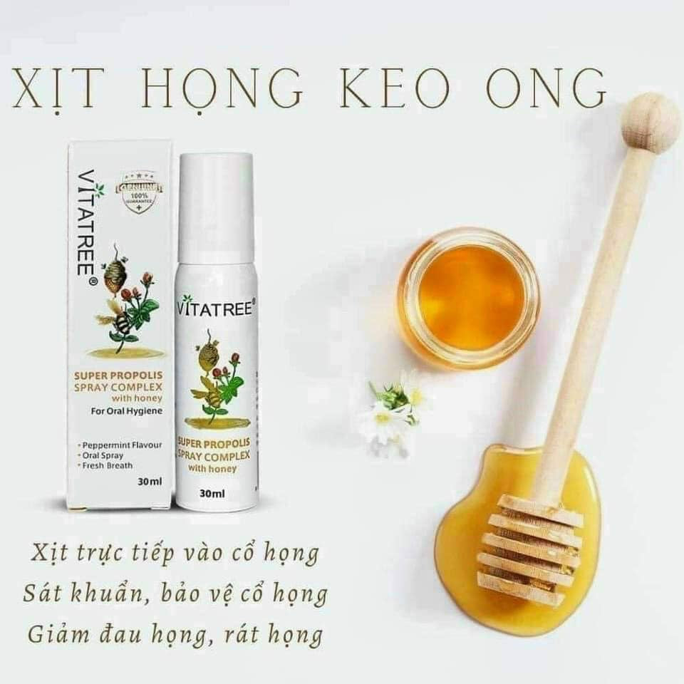 seafood_store_panda_developer_team_mota_cồi sò điệp 01 Xịt keo ong VITATREE Australia 30ml – Tủ Nhà Lam