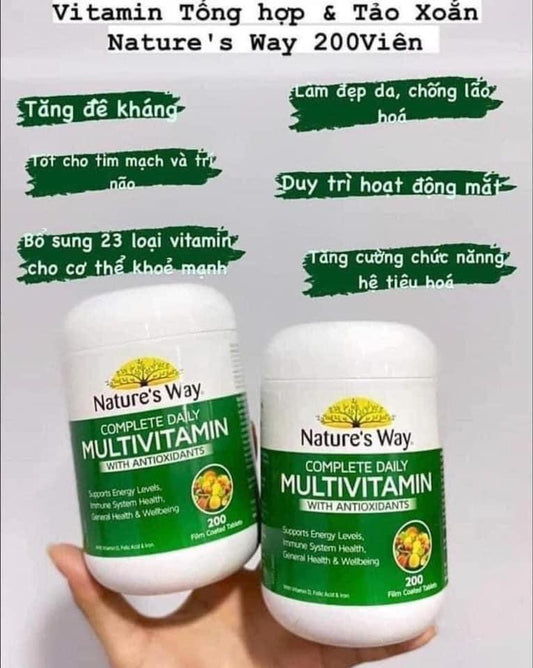 Vitamin tổng hợp và tảo biển NATURE’S WAY Úc (lọ 200 viên)