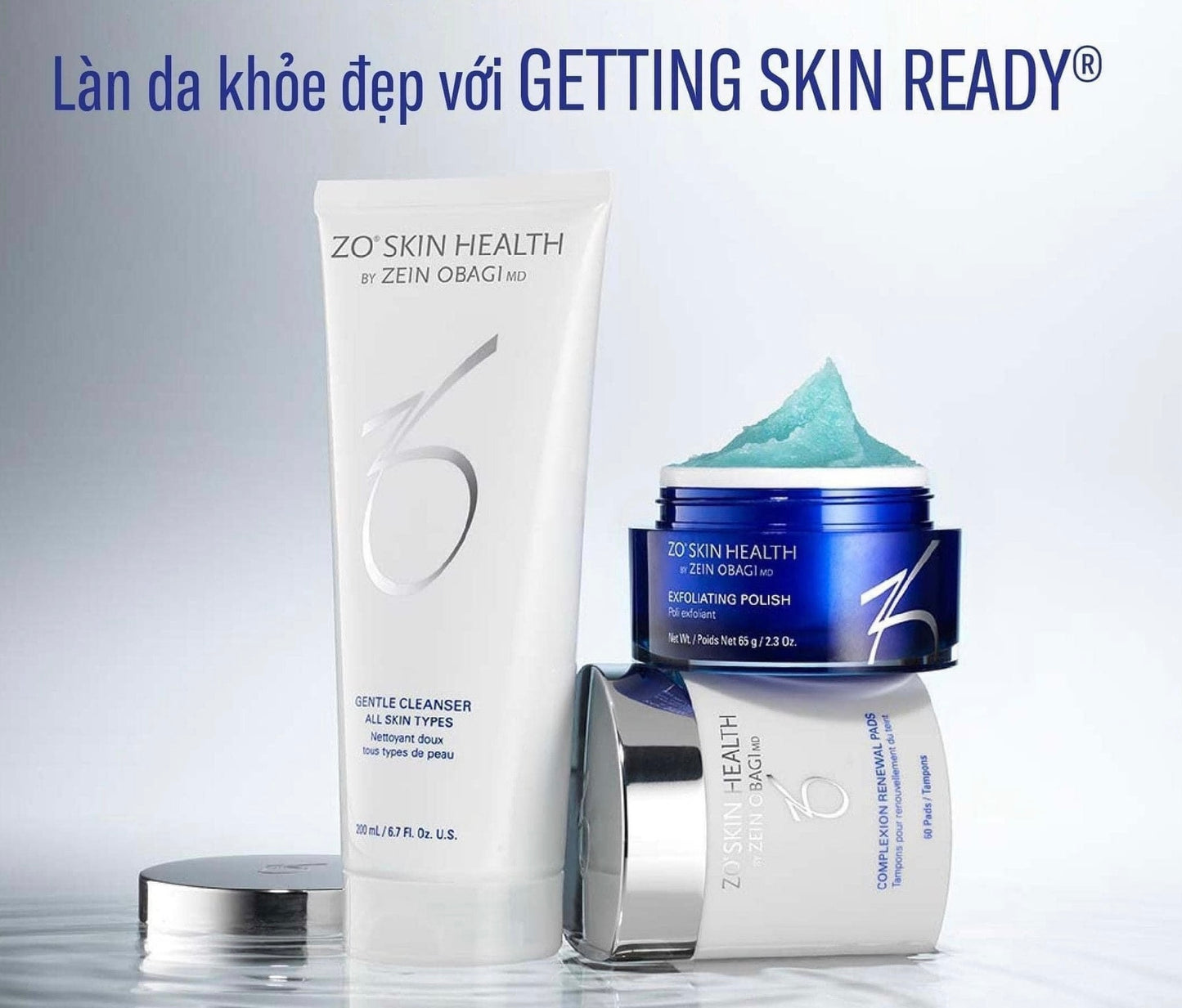 Set 3 sản phẩm làm sạch da ZO SKIN HEALTH Getting Skin Ready