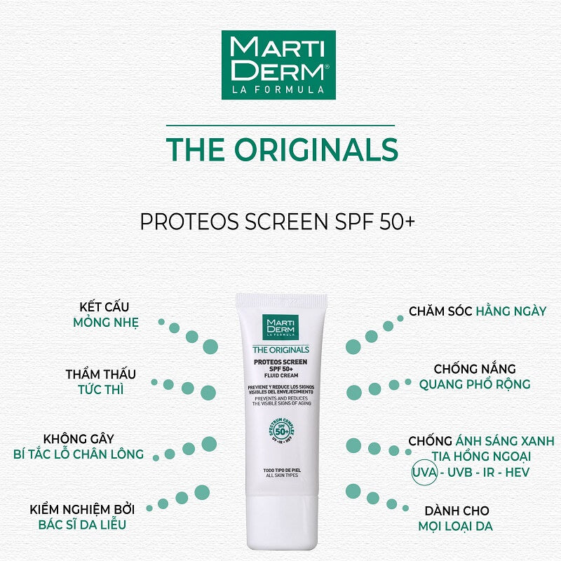 Kem chống nắng MARTIDERM Proteos Screen SPF50+ Fluid Cream
