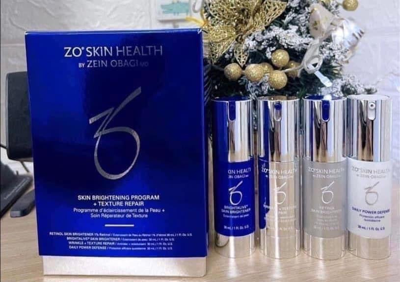 Bộ 4 sản phẩm trẻ hoá căng bóng da ZO Skin Brightening Program + Texture Repair