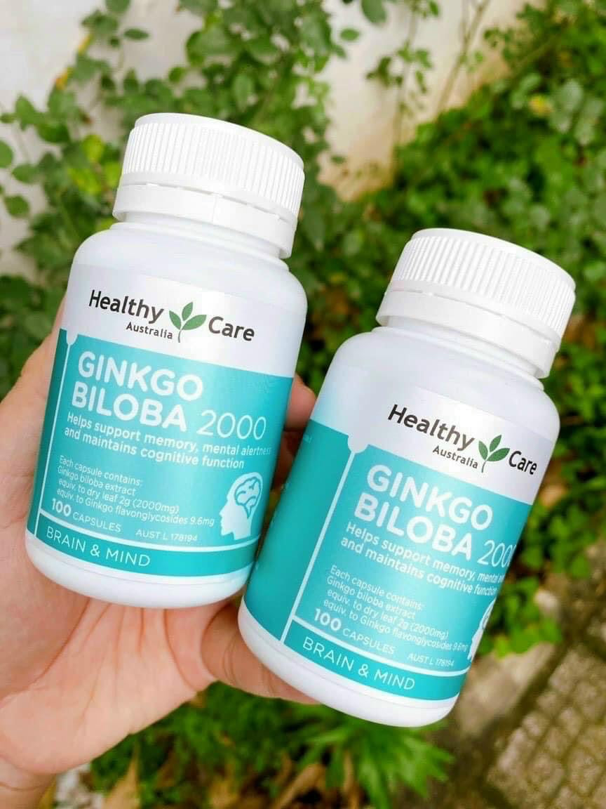 Bổ não GINKGO Biloba 2000 Healthy Care Úc (100 viên)